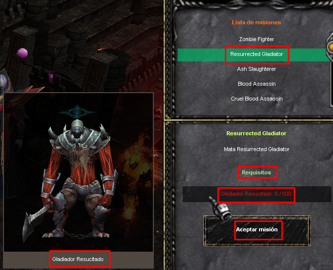 Interfaz de Misiones